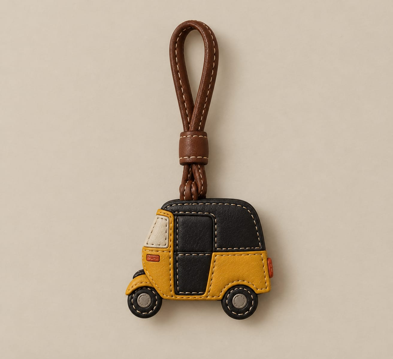 Auto-Rickshaw Kinetic Leather Charm